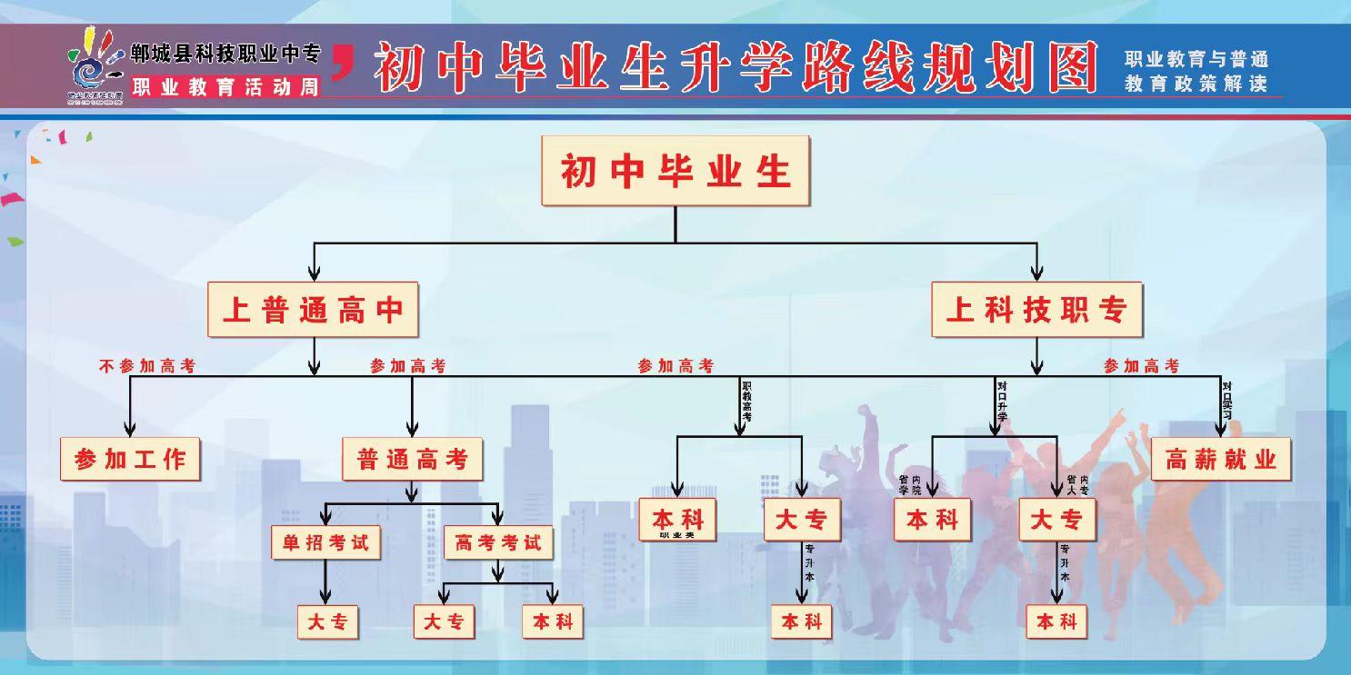 初中毕业生升学路线规划图